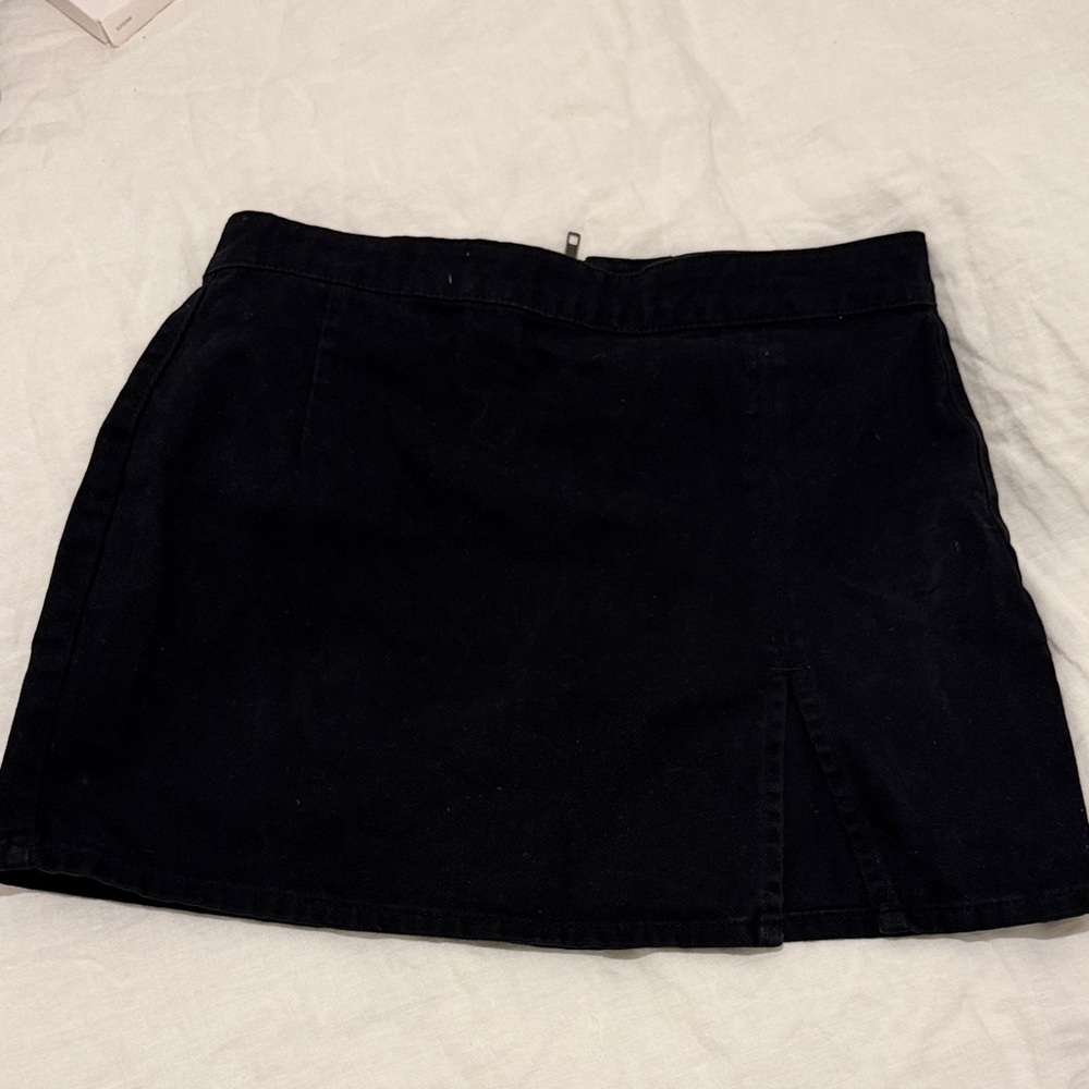 Princess Polly Black Mini Skirt with Slit